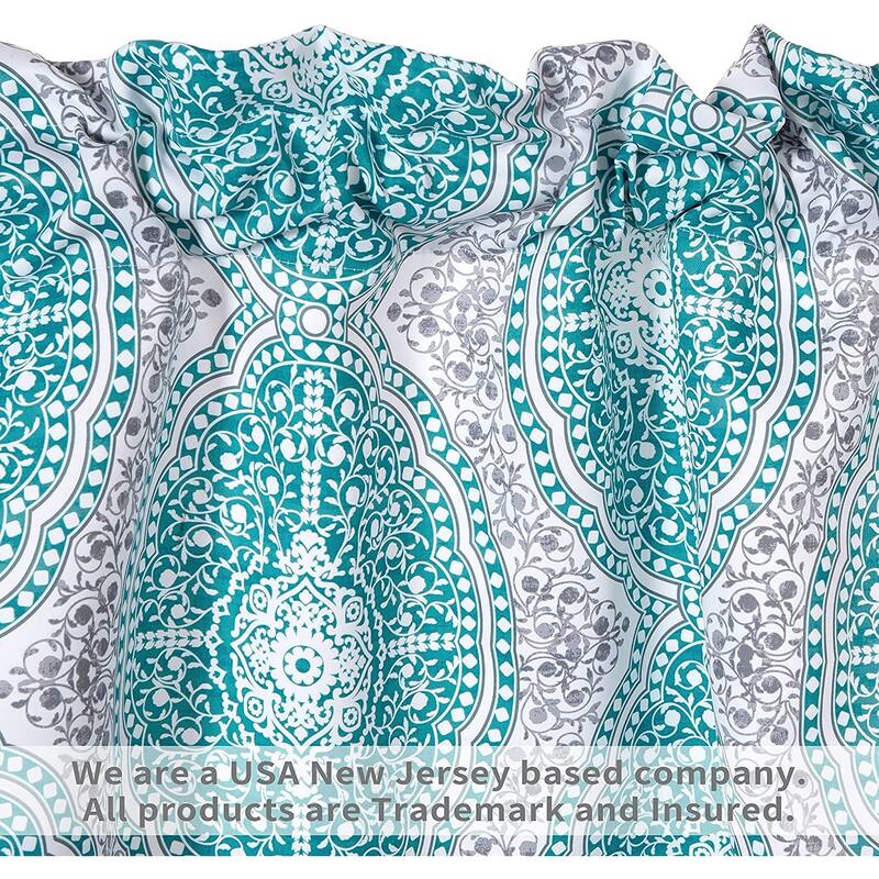 DriftAway Adrianne Pastel Damask Printed Window valance