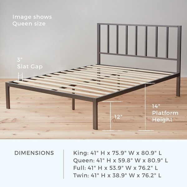 Brookside Lori Metal Platform Bed with Vertical Bar Headboard On Sale Bed Bath Beyond 35435890