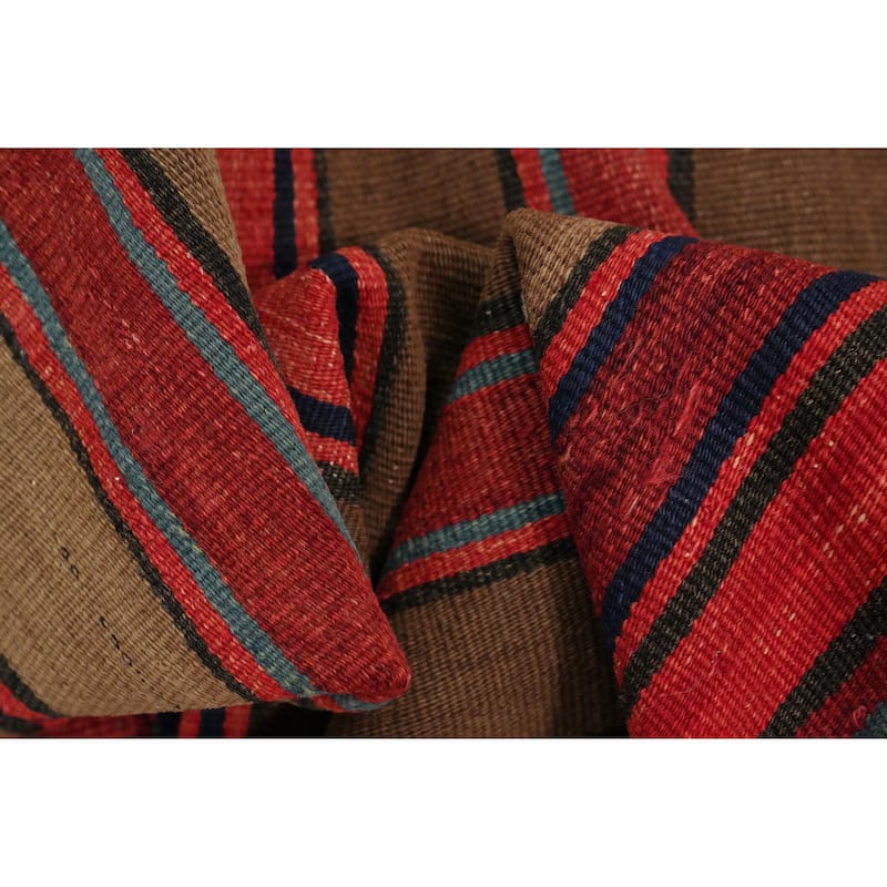 Hand Woven Oriental 100% Wool Carpet Southwestern Geometric Multi-Colored Kilim Area Rug - 8' 0'' X 5' 3''