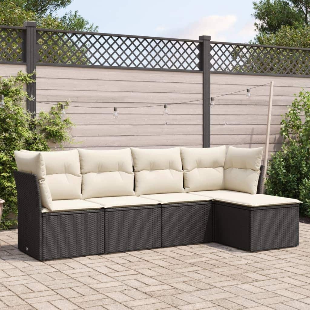 vidaXL Garden Sofa Set Black - 21.7 x 21.7 x 14.6