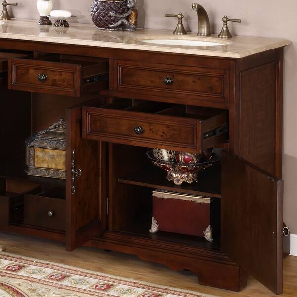Shop Black Friday Deals On Silkroad Exclusive Watsonville 72 Inch Double Sink Bathroom Vanity Overstock 5583612 Baltic Brown Granite Top