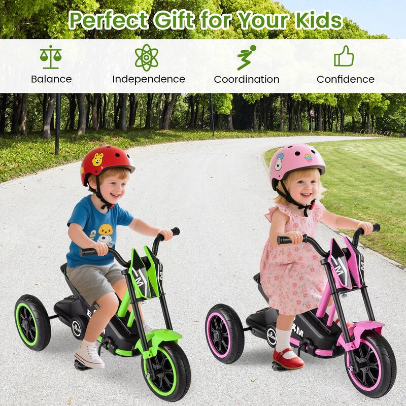 Gymax Kids Tricycle w/Foot Pedals Forward/Backward Steering Handlebars
