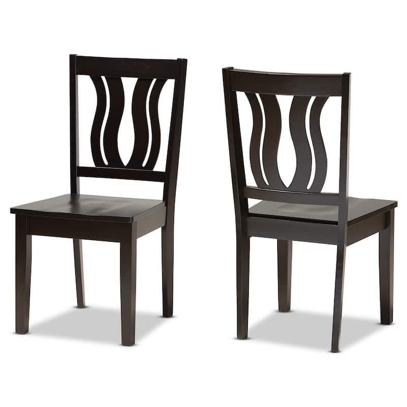 Fenton Mid-Century Modern 2-Piece Dining Chair Set - Espresso