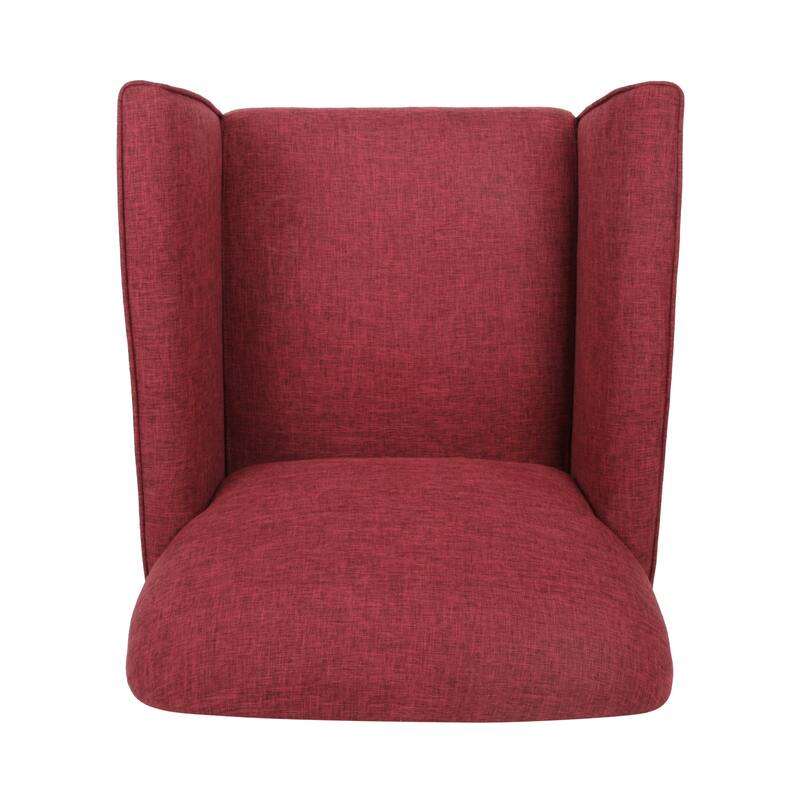 Roomfitters Modern Accent Chair, Upholstered Armchair for Living Room Seating with Solid Wood Legs, Cozy Reading Club Chair, Red