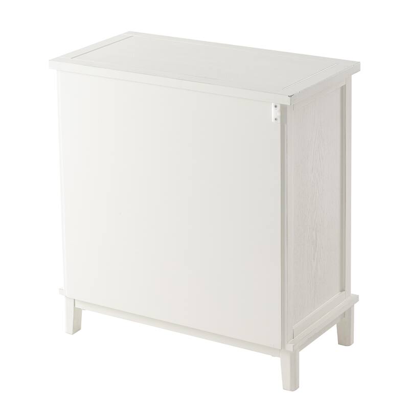 COZAYH Farmhouse Fully-Assembled Nightstand with 2-Drawer, Flower Motif End Table for Small Spaces, French Country