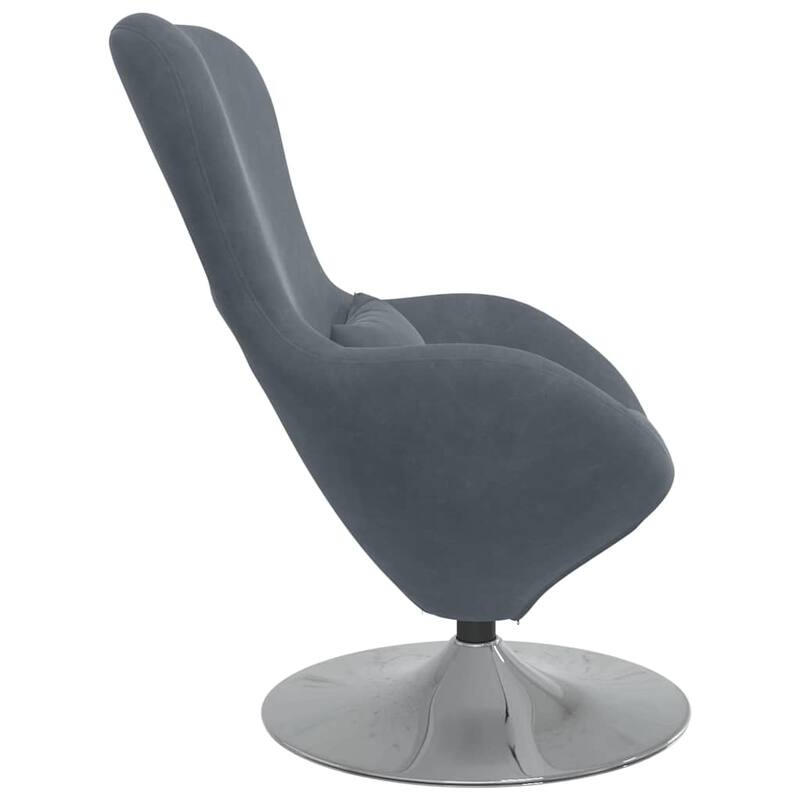 vidaXL Egg Chair Black/ Dark/Light Grey Velvet - 24.8 x 28.7 x 35.4