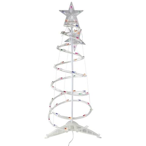 3ft Lighted Spiral Cone Tree Outdoor Christmas Decoration Multi Lights