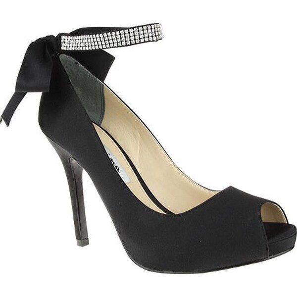 nina black satin pumps