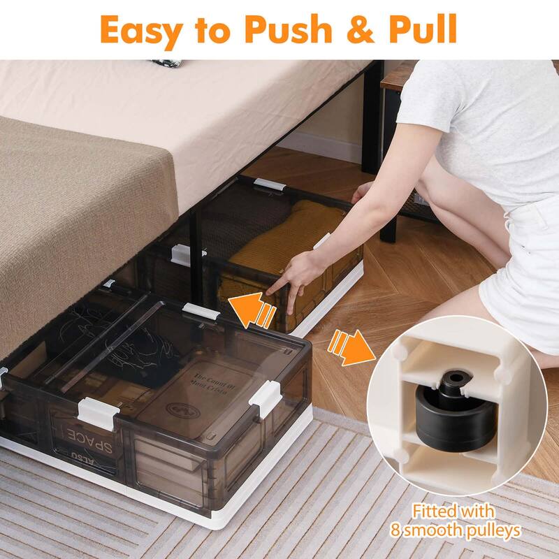Costway 2/4 Pack 26.5 Gal Under Bed Storage Containers with Wheels
