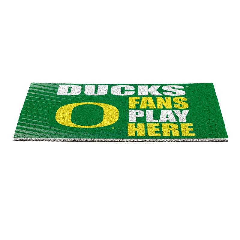 28 in. x 16 in. University of Oregon "Fans Play Here" PVC Door Mat