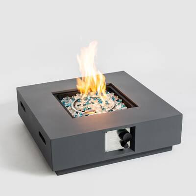 Outdoor Concrete Fire Pit Table Propane Fire Pit Patio Gas Fire Pit Table-Grey