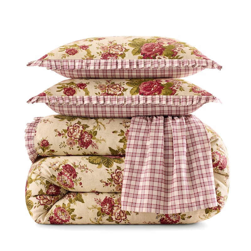 Waverly Stonington 4 Piece 100% Cotton Comforter Set