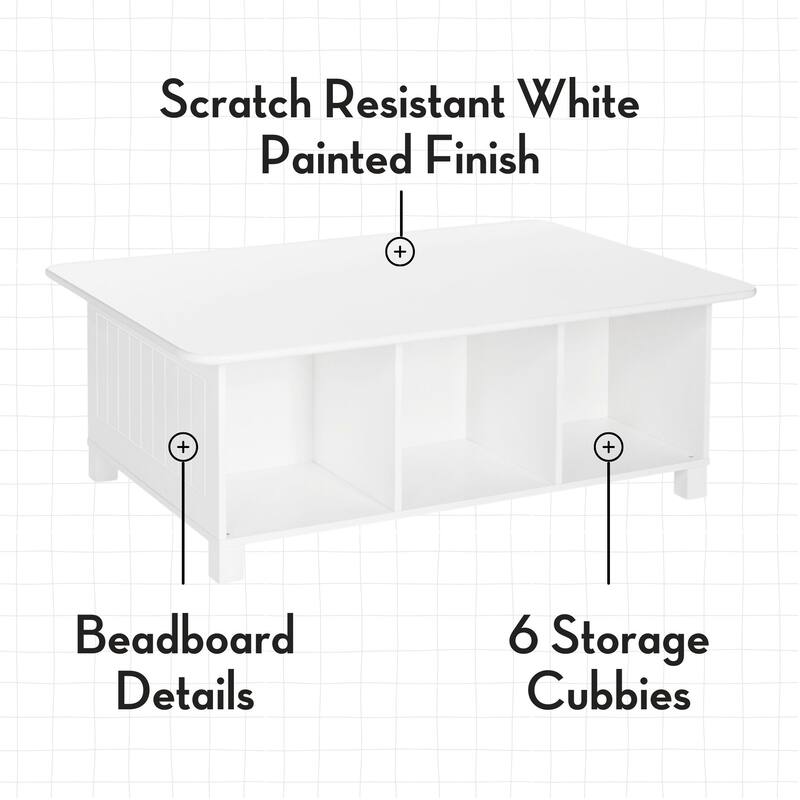 RiverRidge Kids Desk, Activity and Play Table with 6 Storage Cubbies