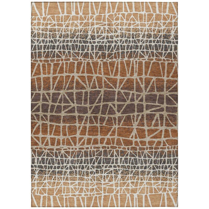 Machine Washable Indoor/ Outdoor Boho Global Chantille Rug