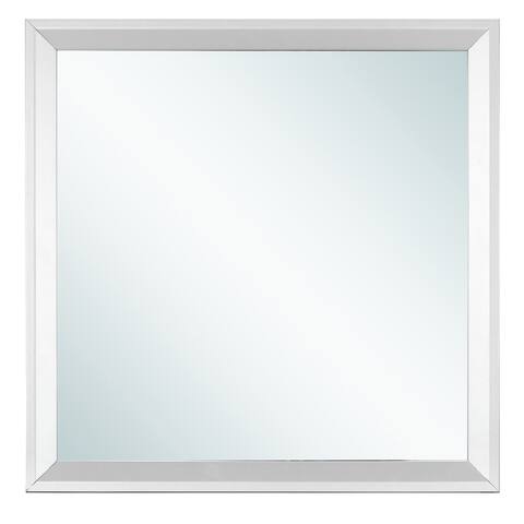 Offex Classic Square Framed Dresser Mirror - Silver Champagne - 2"L x 36"W x 36"H