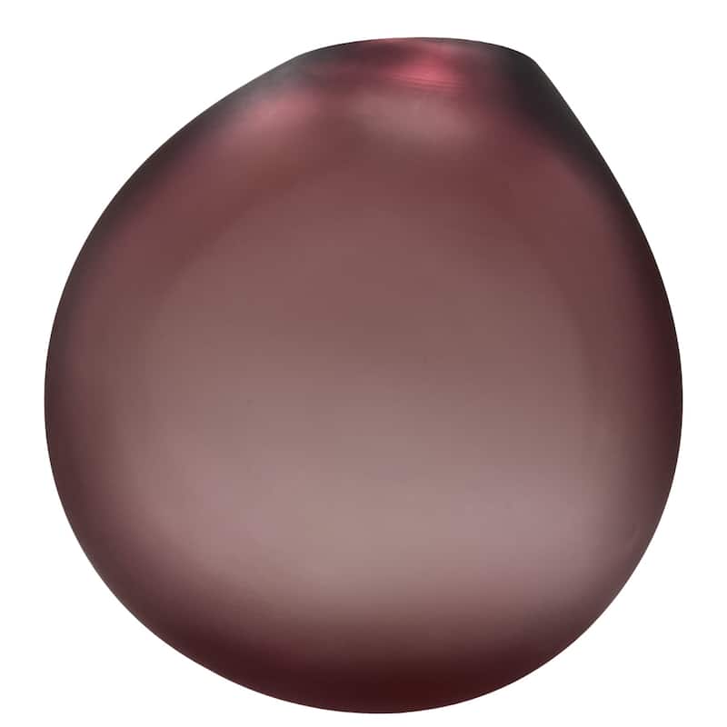 Premium Contemporary Glass Vase in Purple - Large (6.7 x 4.9 x 11.8 in)