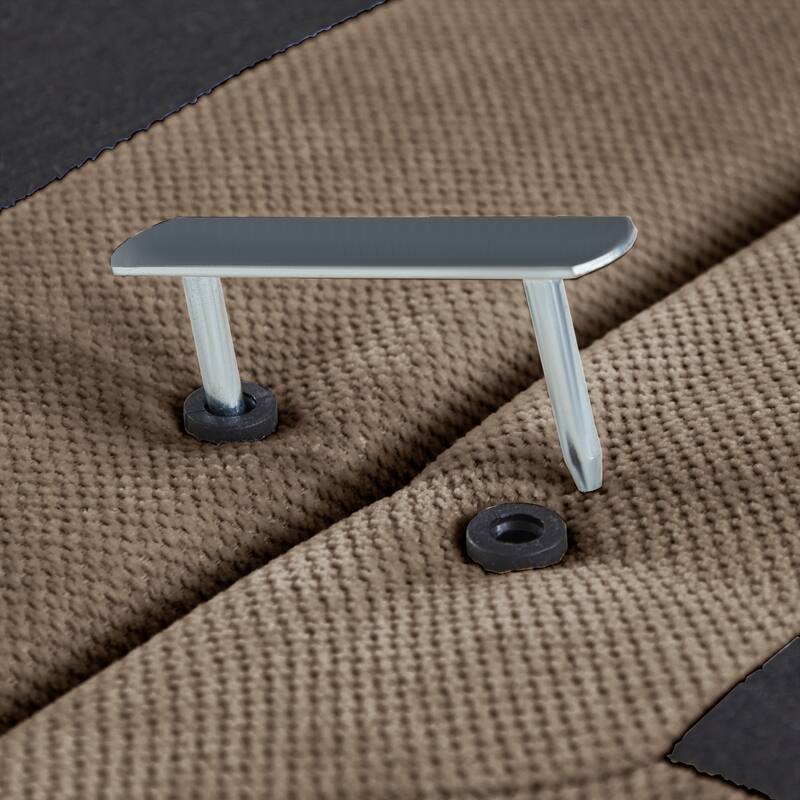 116" Chenille Pleated Design Sectional Sofa with Ottoman and 2 Round Pillows