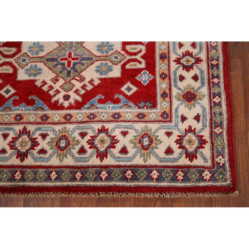 Red Kazak Accent Rug Hand-Knotted Wool Carpet - 2'6" x 3'10"