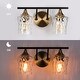 preview thumbnail 18 of 18, Modern Black Gold Bathroom Vanity Light Hammered Glass Wall Sconces
