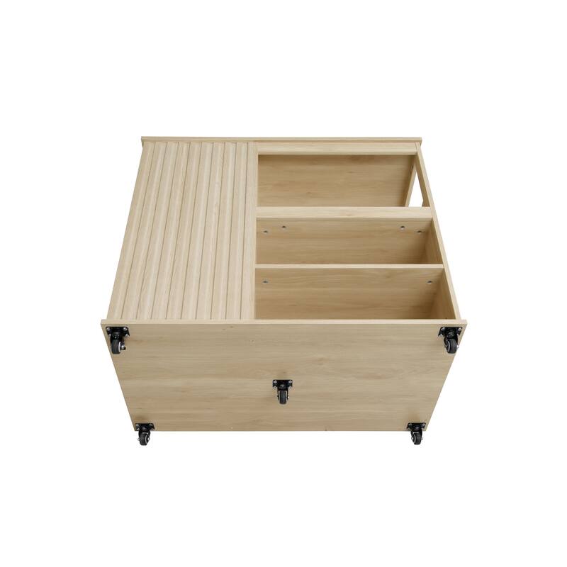 Kitchen Island Cart Serving Trolley Wine Rack Credenza Tableware Cabinet