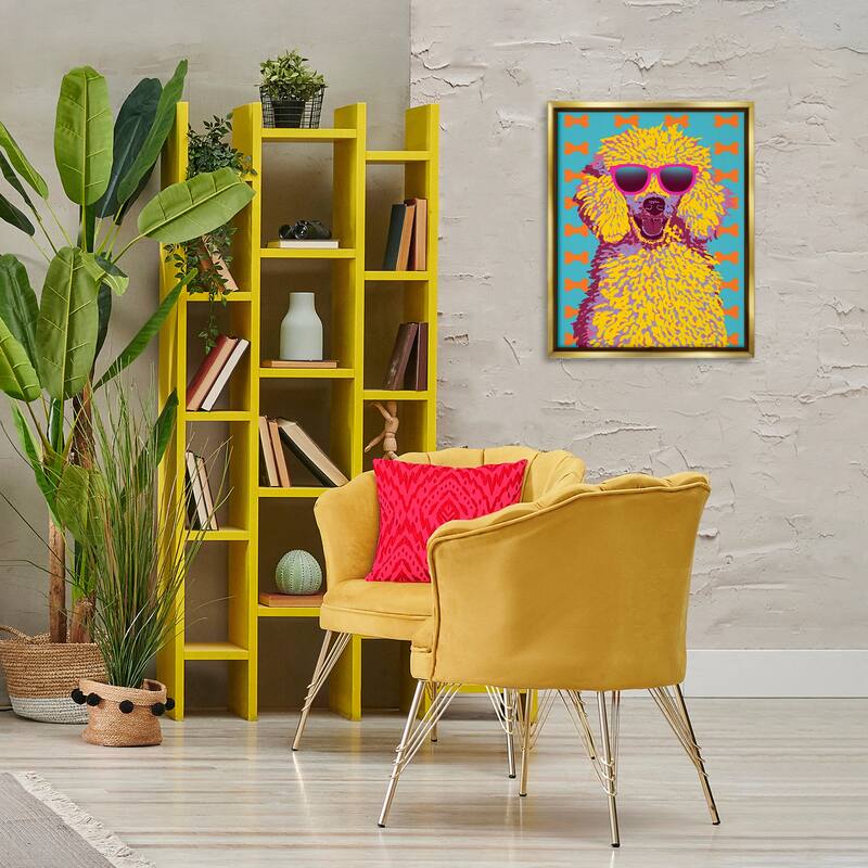 Stupell Retro Pop Poodle Framed Floater Canvas Wall Art Design By Marcus Prime