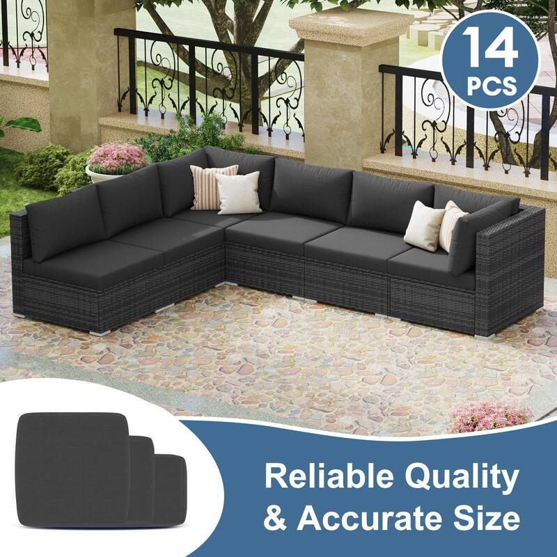 FINCATI 27" × 27" Outdoor Cushion Replacement Cover, Cushion Slipcover for Sectionals, Patio Seat Cover 27 Inches (COVER ONLY!)
