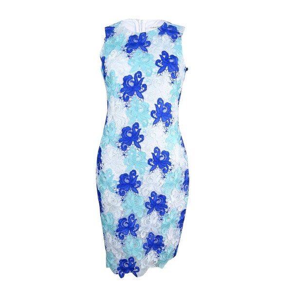 calvin klein blue lace dress