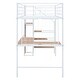 preview thumbnail 8 of 22, Twin Size Metal Loft Bed with Desk and Metal Grid, Stylish Metal Frame Bed with Lateral Storage Ladder and Wardrobe