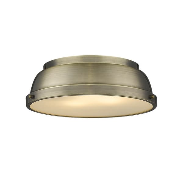 slide 2 of 4, Yep by Golden Lighting Duncan 2-light Flush Mount in Matte Black and Clear Glass