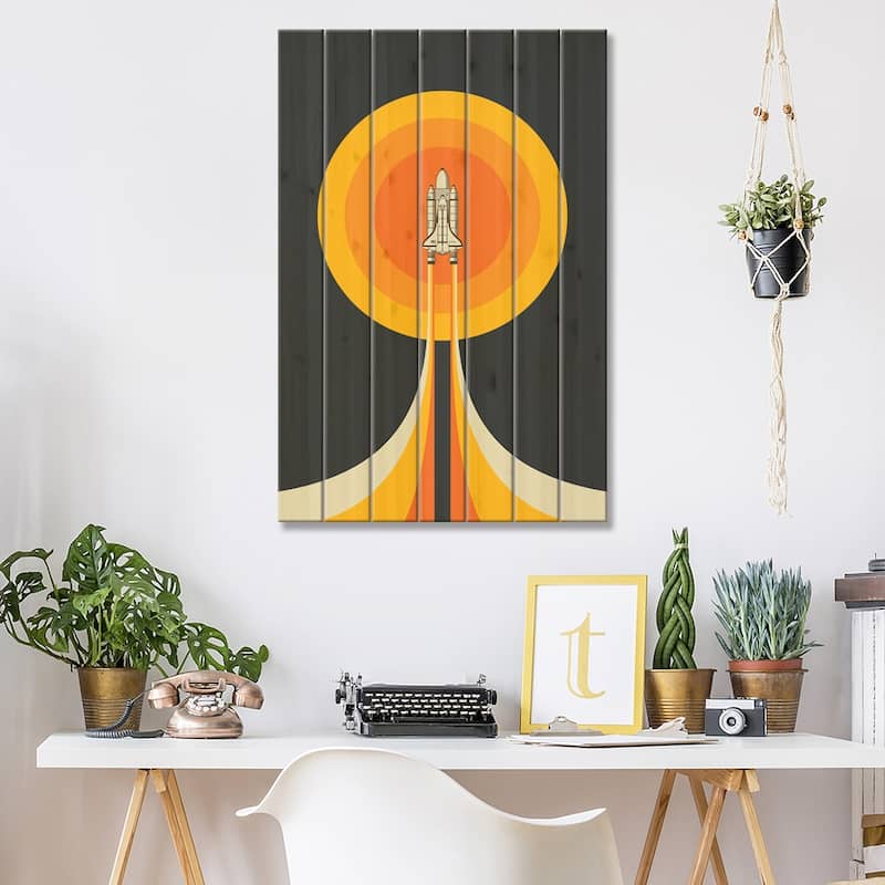 Upward Print On Wood by Jazzberry Blue - Multi-Color