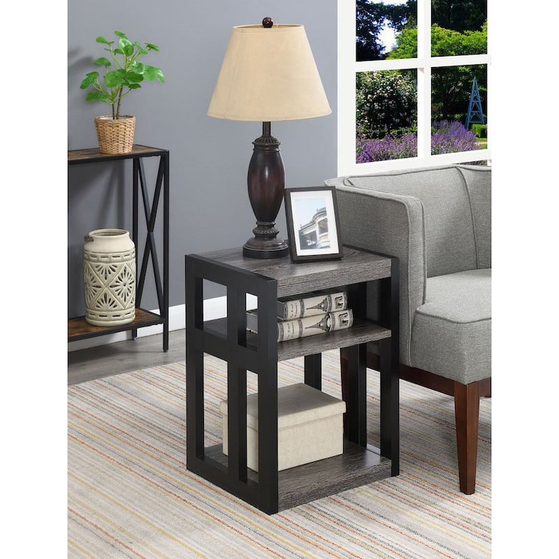 3 Tier End Table - Stylish Accent Table for Living Room, Bedroom - HomeStock Storage Display Table - 24