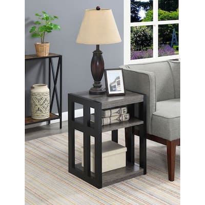 3 Tier End Table - Stylish Accent Table for Living Room, Bedroom - HomeStock Storage Display Table - 24
