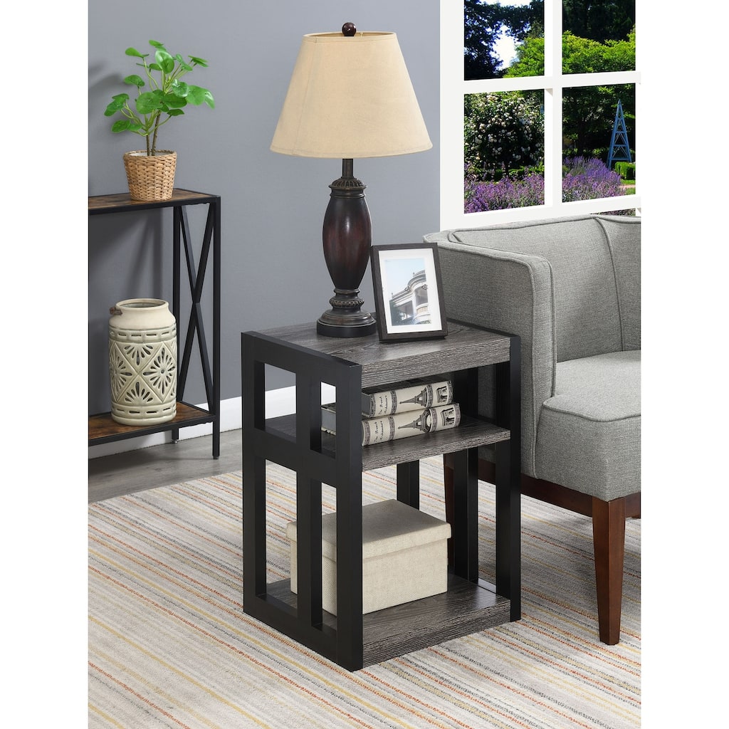 3 Tier End Table - Stylish Accent Table for Living Room, Bedroom - HomeStock Storage Display Table - 24