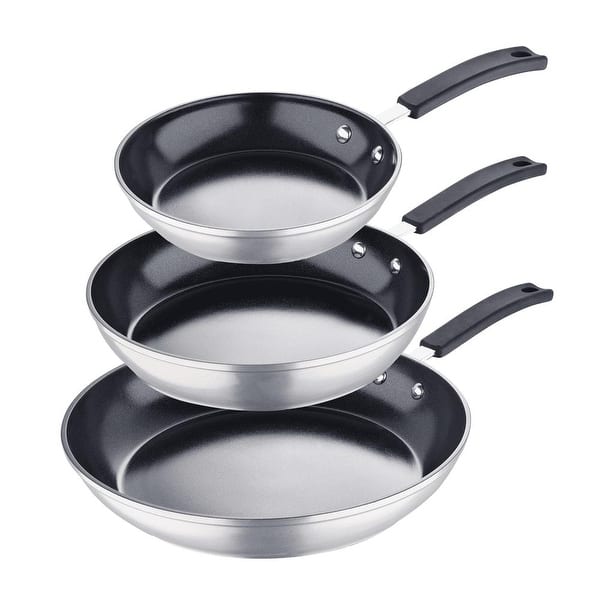 Smart by - 3 Pc, 8, 10 & 12 Forged Aluminum Nesting Fry Pan Set with  Ceramic Non Toxic Non Stick Interior, Polished - none - Bed Bath & Beyond -  37566838