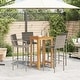 preview thumbnail 2 of 46, vidaXL 5 Piece Patio Bar Set Gray Solid Wood Acacia and Poly Rattan - 23.6" x 23.6" x 41.3"