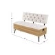 preview thumbnail 7 of 15, White Wood and Metal Tufted Contemporary Industrial Storage Bench