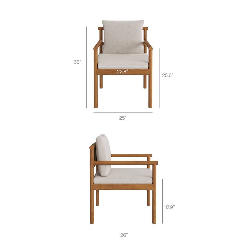 Eleni 7 Piece Outdoor Patio Teak Wood Dining Set