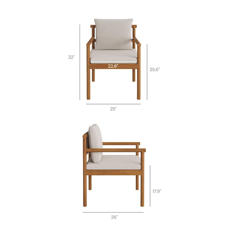 Eleni Outdoor Patio Teak Wood Rope Dining Chair