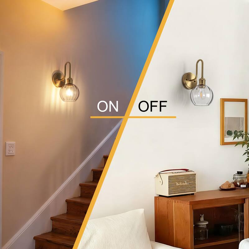 Modern 1-Light Bathroom Vanity Wall Sconce with Textured Glass Shade