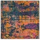 preview thumbnail 15 of 27, SAFAVIEH Madison Rajshri Vintage Boho Oriental Rug 6'7" Square - Blue/Orange - Square