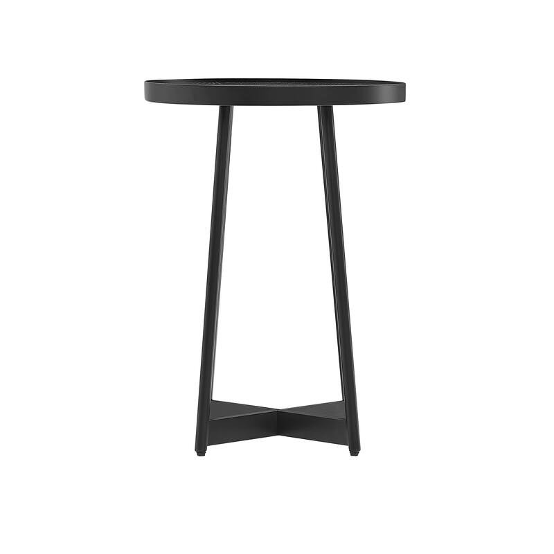 Ranlo Modern Round Accent Table - Black