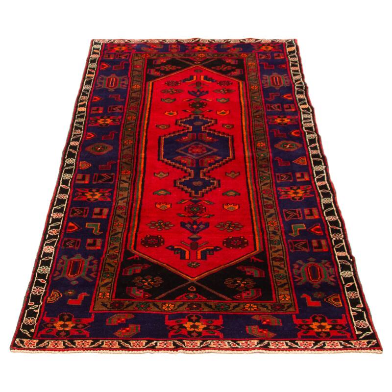 ECARPETGALLERY Hand-knotted Andelz Red Wool Rug - 4'1 x 8'0