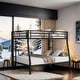 preview thumbnail 24 of 33, Full XL over Queen Metal Bunk Bed with Ladder and Guardrails, Silver Black