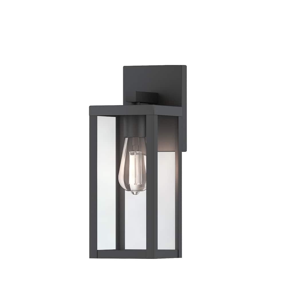 1-Light 13'' H Matte Black Outdoor Wall Lantern Sconce