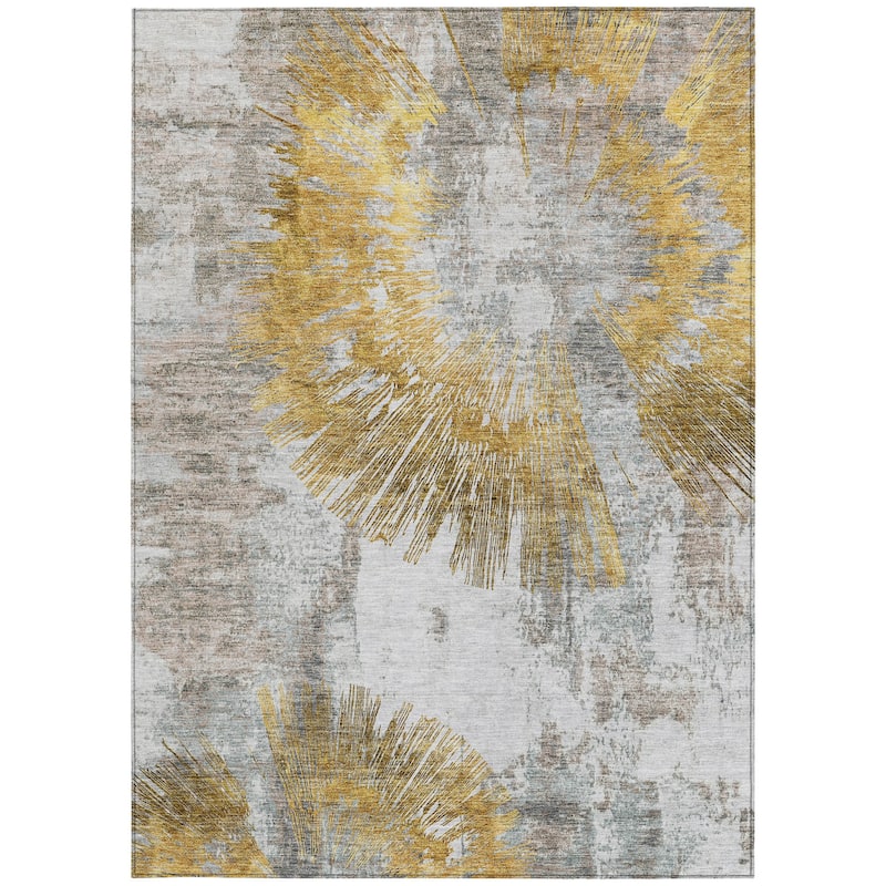 HomeRoots Abstract Transitional Rectangle Outdoor Rug