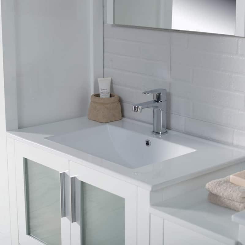 Blossom Sydney 102" Double Sink Vanity Set with Linen Closets & Mirror
