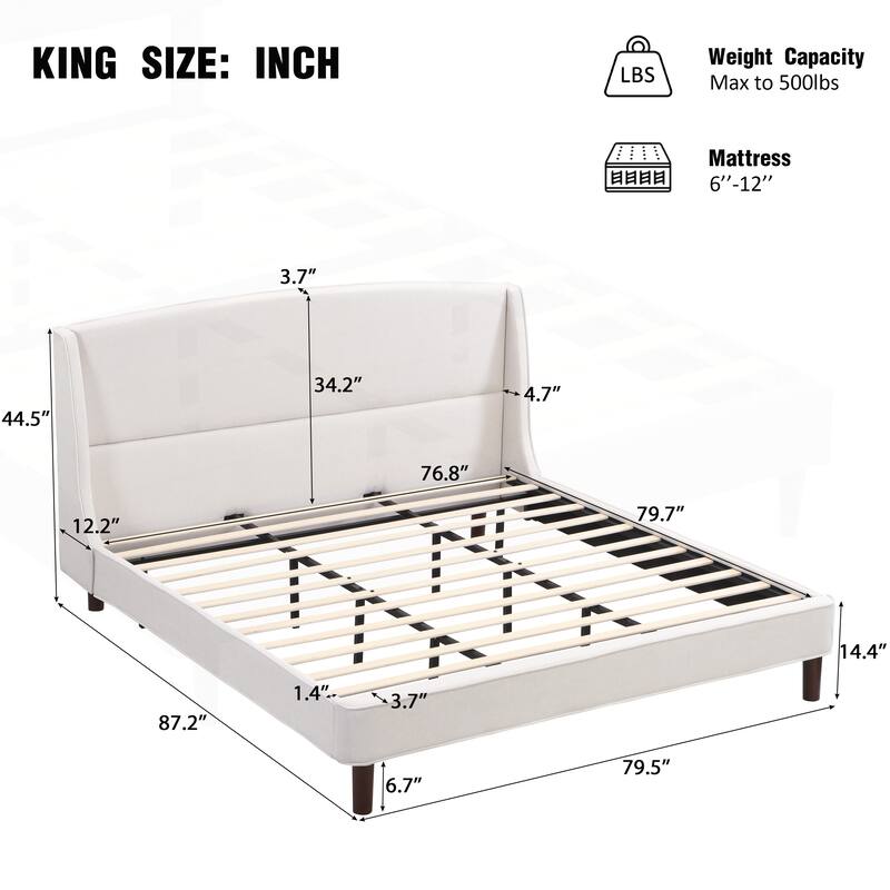 Comfortable Platform Bed with Stylish Headboard for Bedroom Enhancement