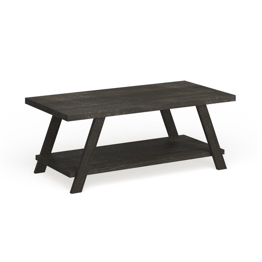 Roundhill Furniture The Gray Barn Cedar Ridge Contemporary Replicated Wood Shelf Coffee Table