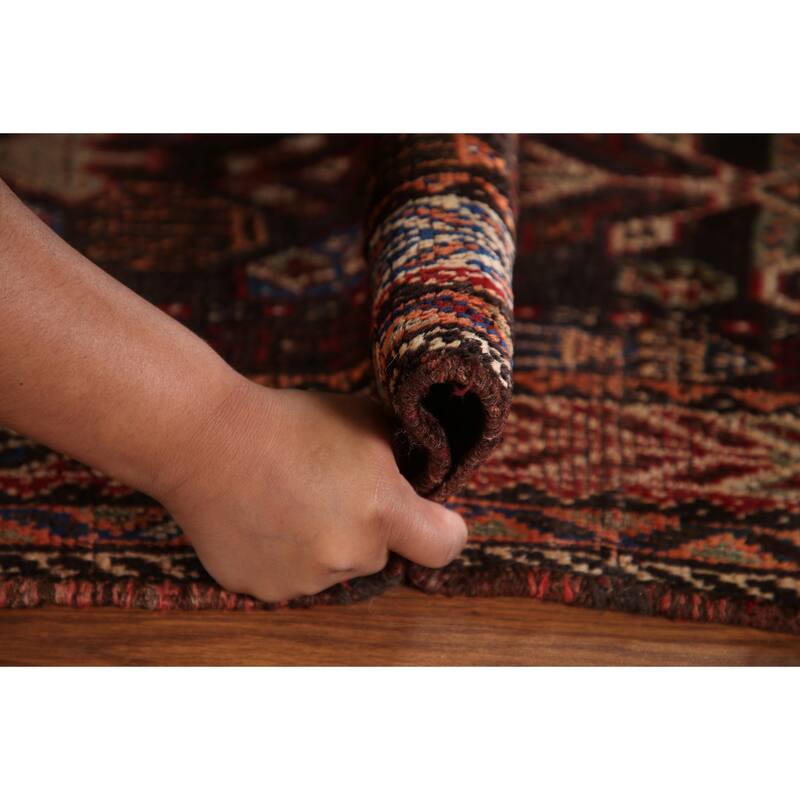 Vegetable Dye Shiraz Persian Antique Area Rug Hand-Knotted Wool Carpet - 5'7"x 8'2"