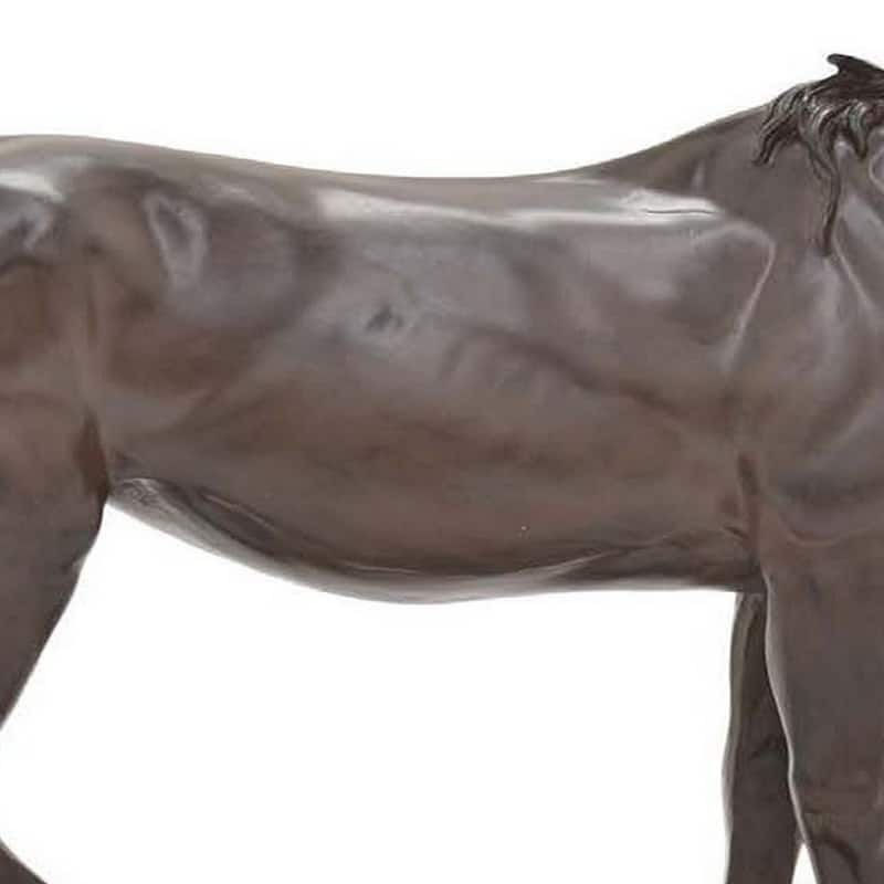 Refi 14 Inch Horse Statuette Figurine, Modern Style Sculpture, Brown Resin